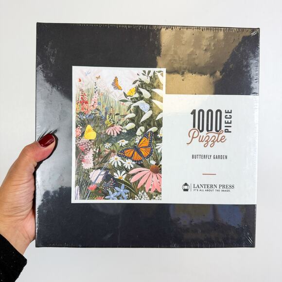 New Sealed Lantern Press 1000 Piece Puzzle Butterfly Garden - Picture 1 of 4